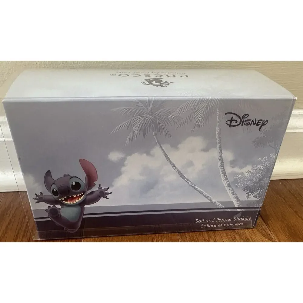 Disney Stitch & Angel Salt‎ and Pepper Shakers Ceramic Lilo & Stitch Enesco NEW